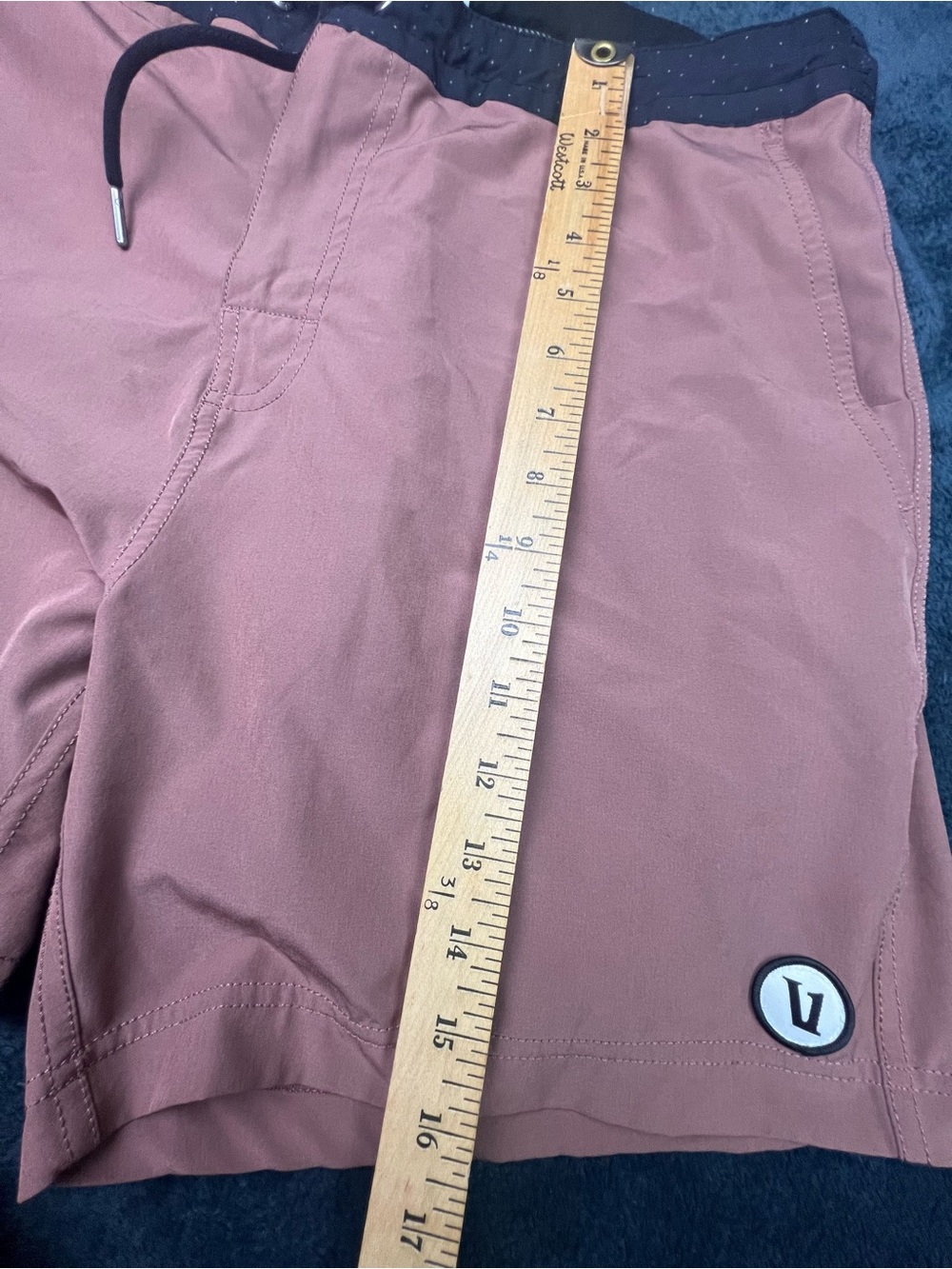 Vuori Men's Rust Boardshorts with Drawstring Waist - Picture 7 of 7